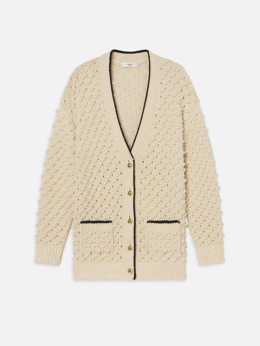 frame The Bauble Cardigan in Cream