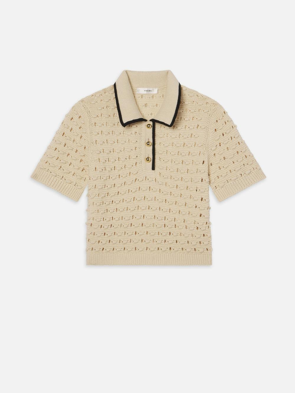 frame The Bauble Polo in Cream