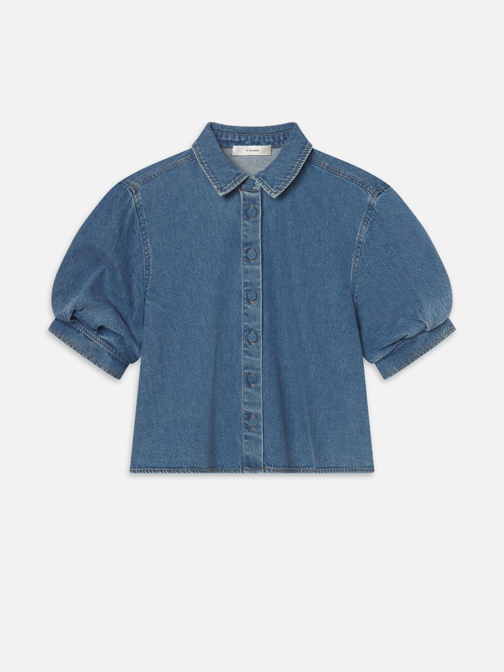frame The Billow Sleeve Shirt in Subtle