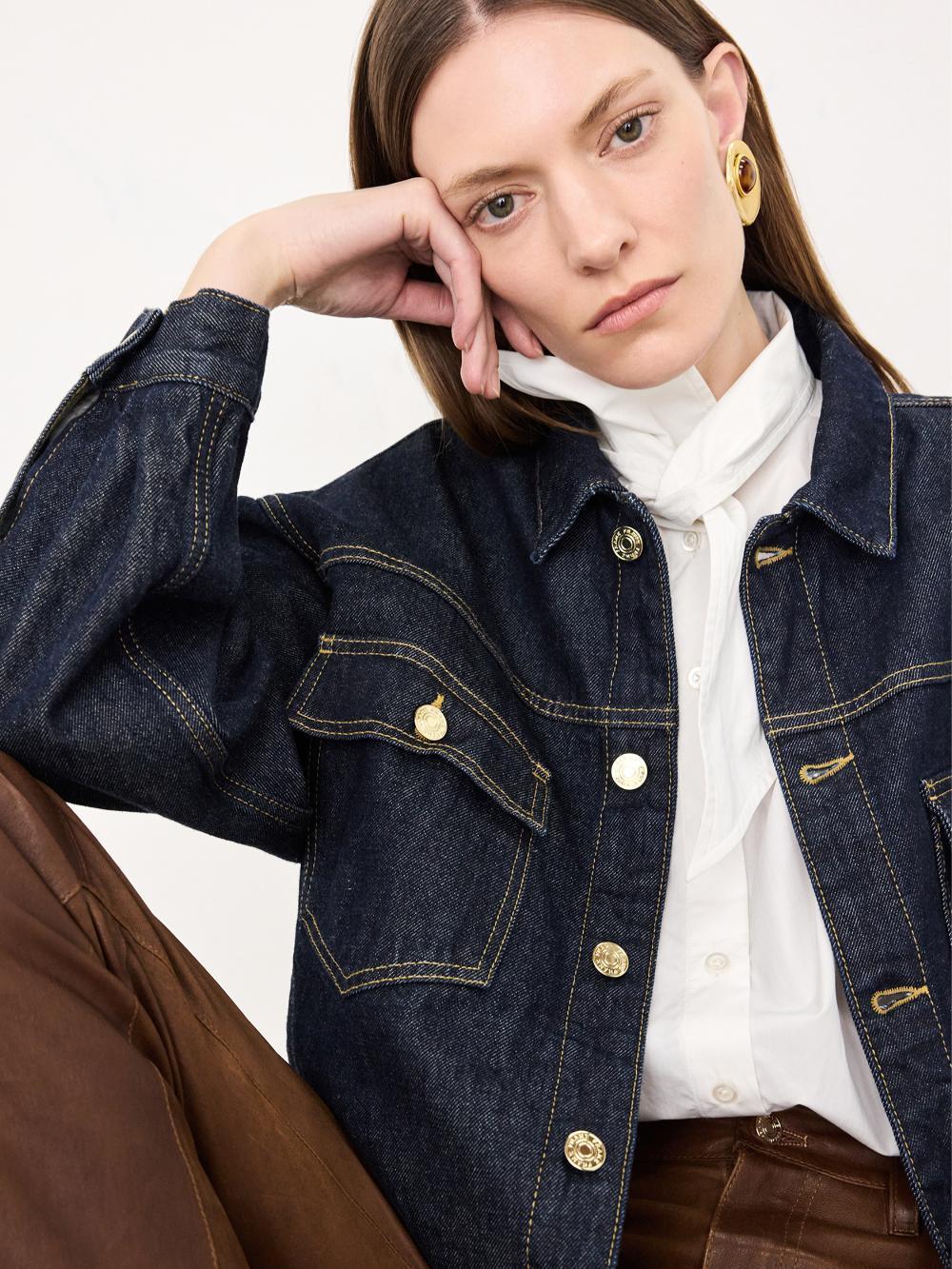 Frame The Boxy Jacket In Rinse