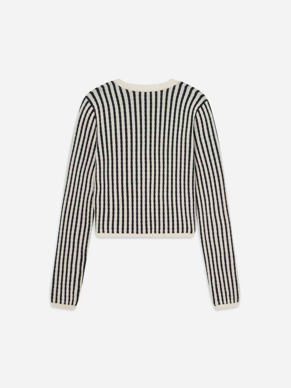 Frame The Cable Cardi In Navy Multi