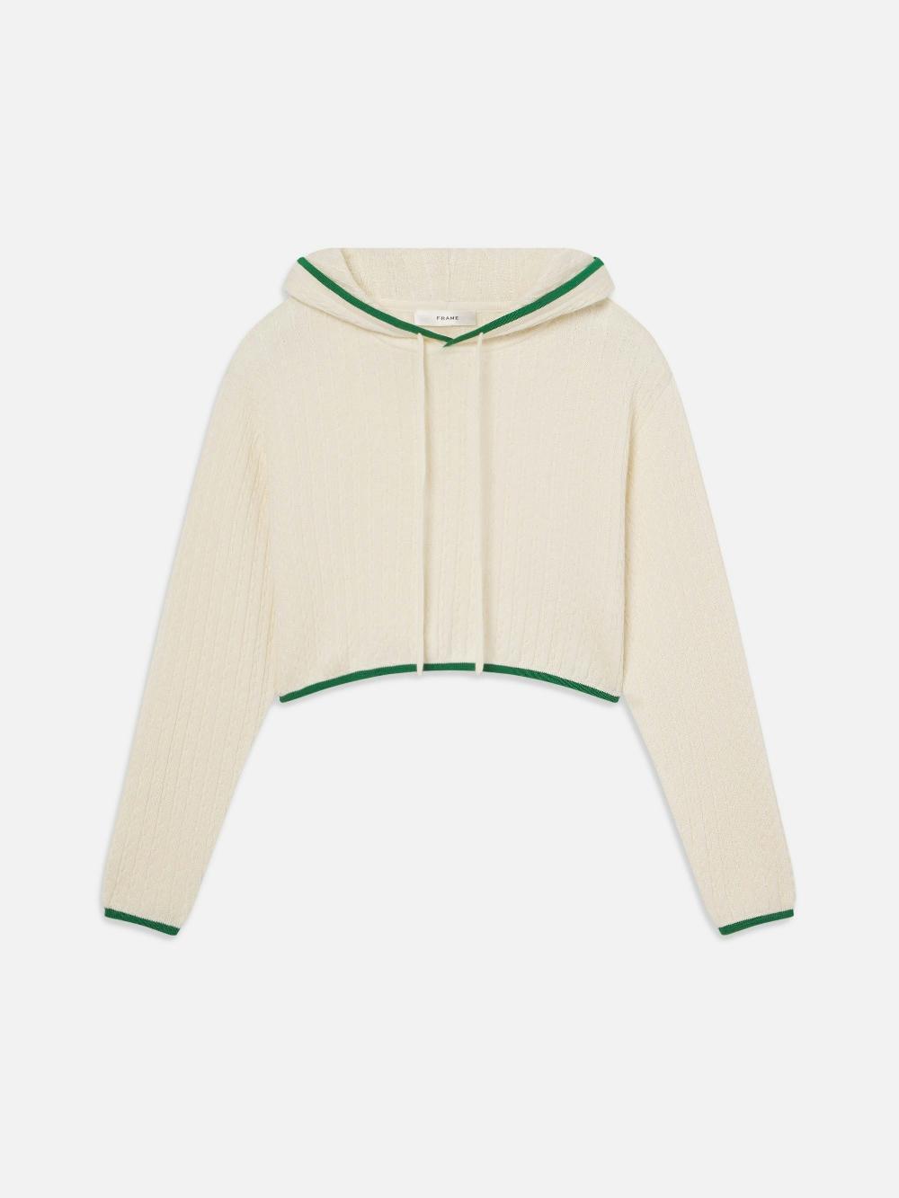 frame The Cable Hoodie in Kelly Green Multi