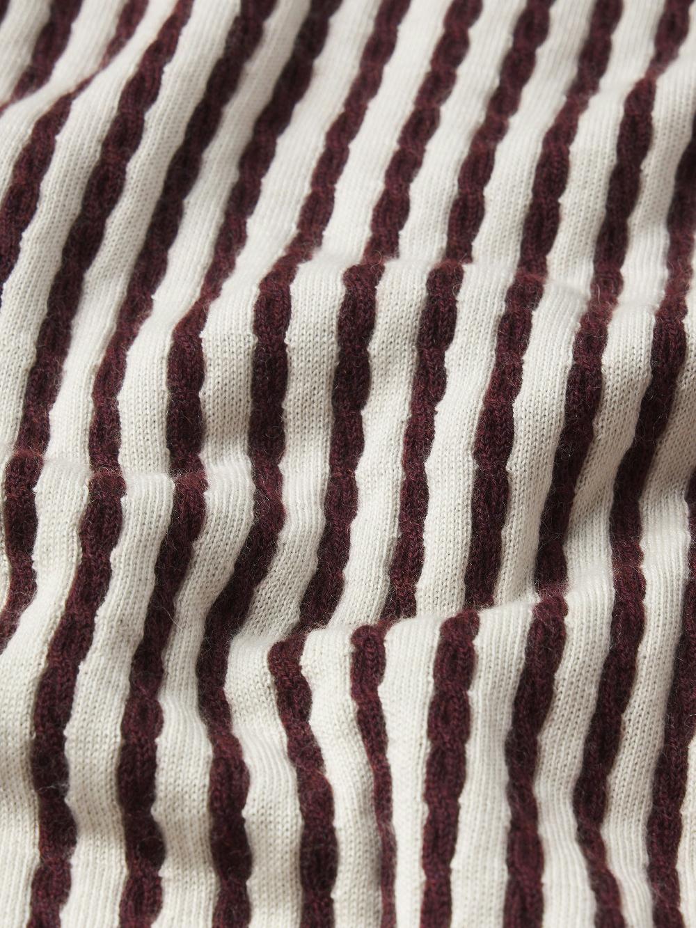 Frame The Cable Polo In Burgundy Multi