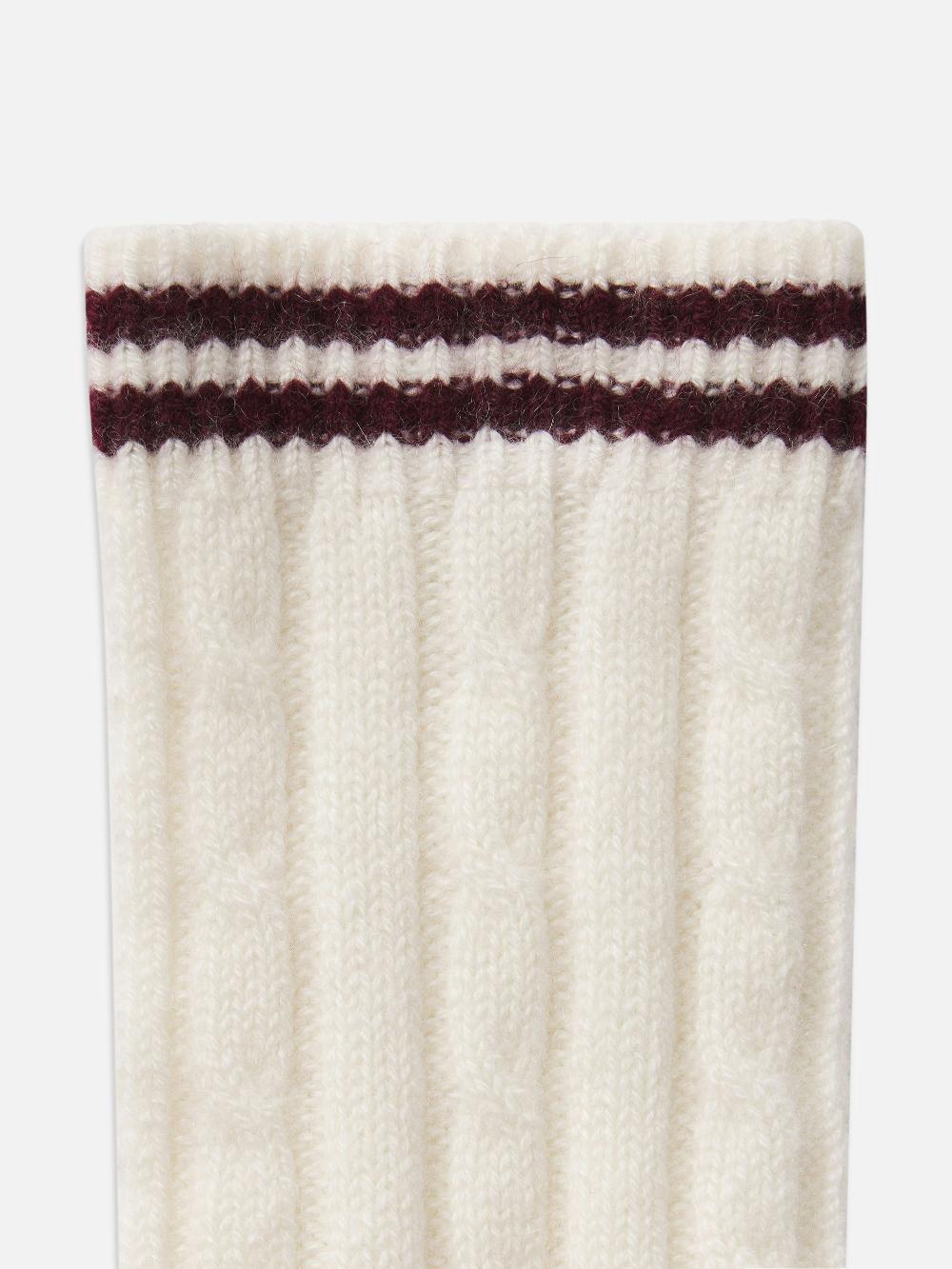 Frame The Cable Socks In Burgundy Multi