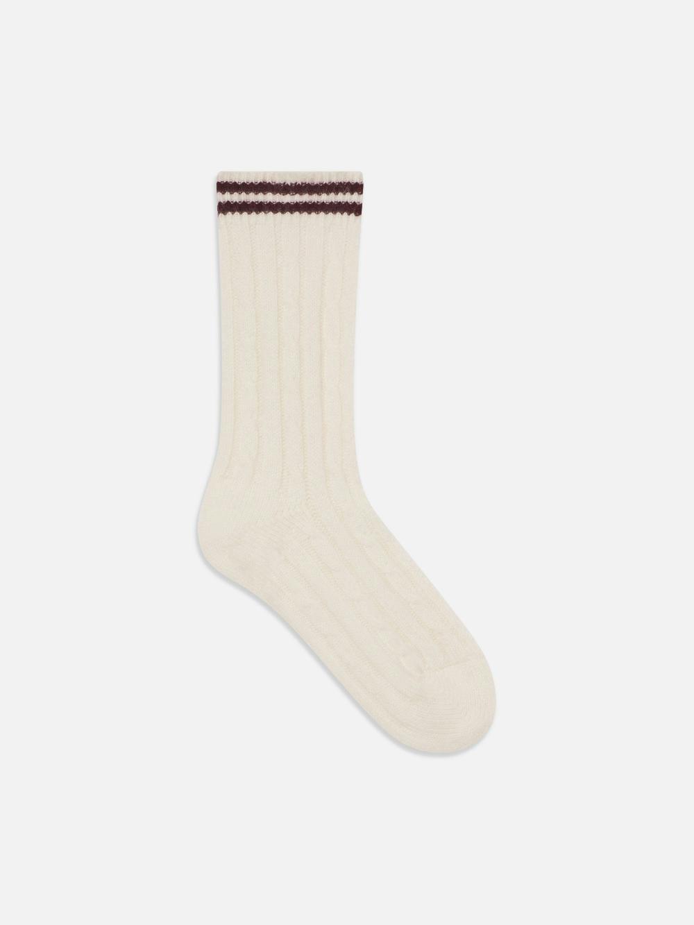 frame The Cable Socks in Burgundy Multi