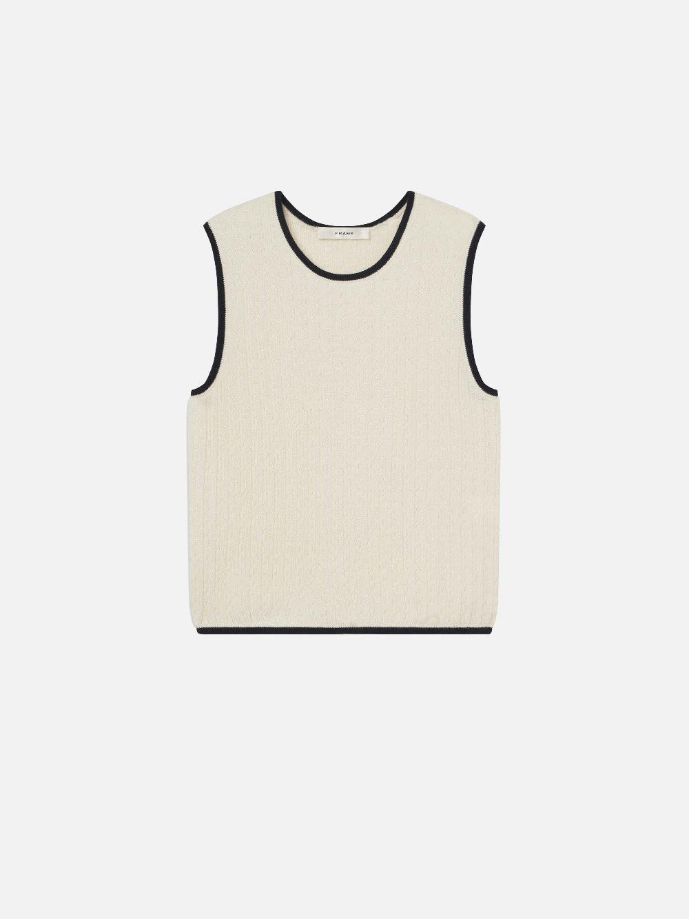 frame The Cable Tank in Navy Multi