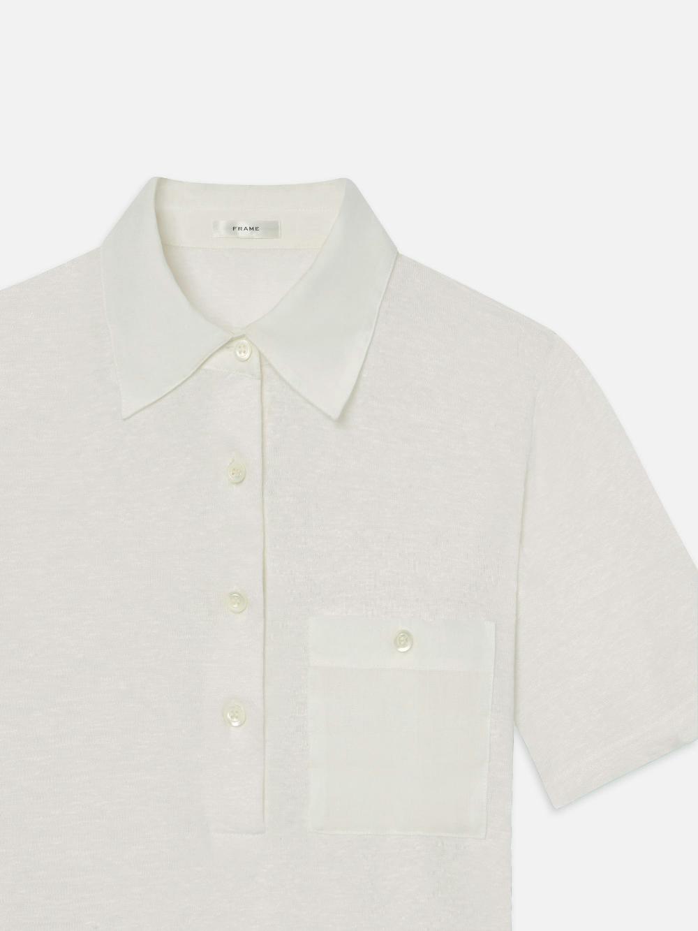 Frame The Caddy Polo In Cream