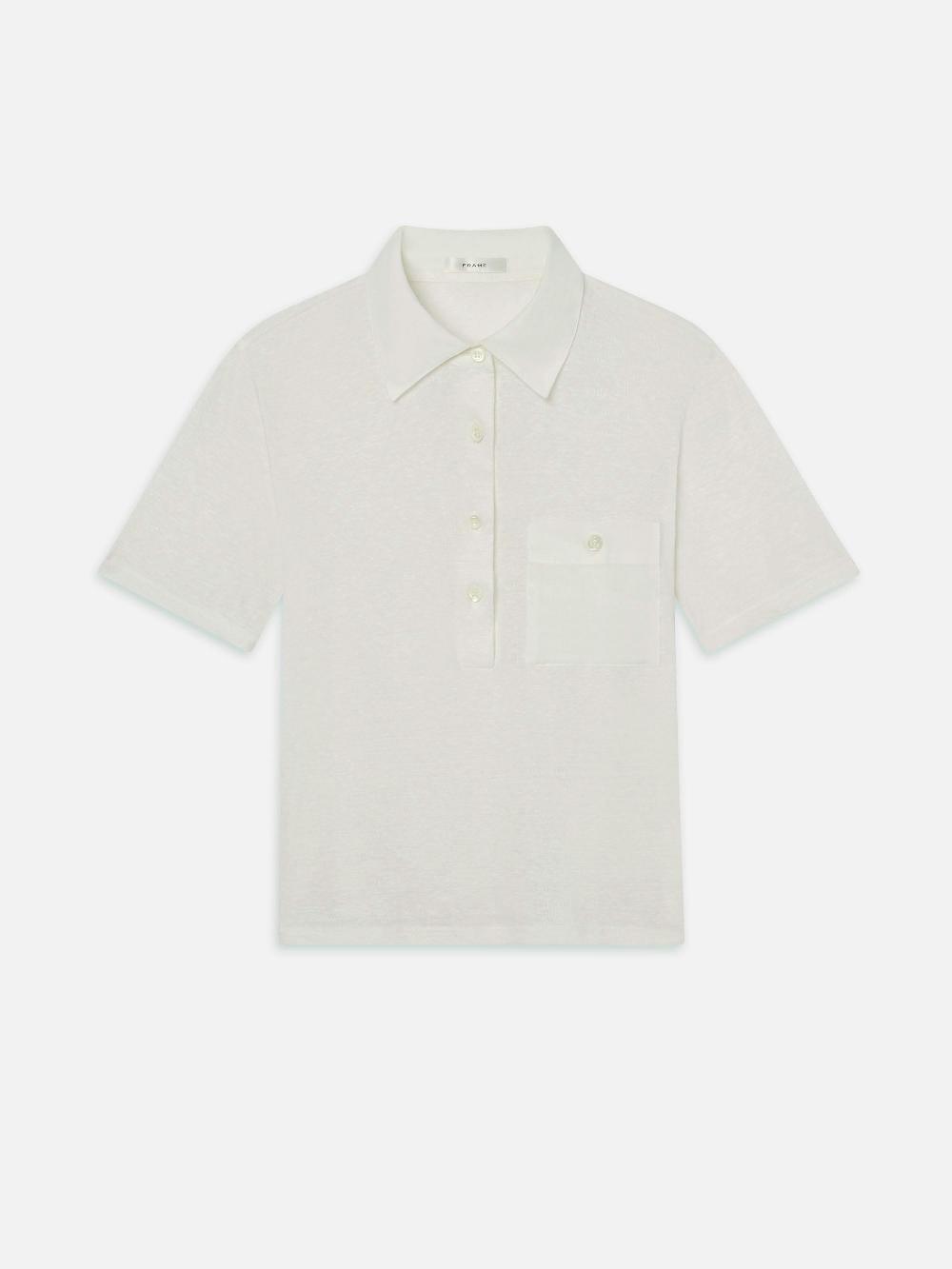 frame The Caddy Polo in Cream