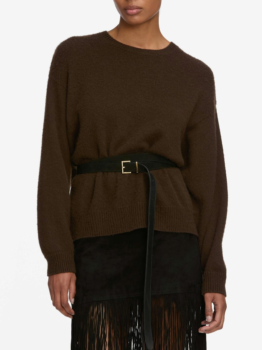 Frame The Cashmere Brushed Sweater In Coffee