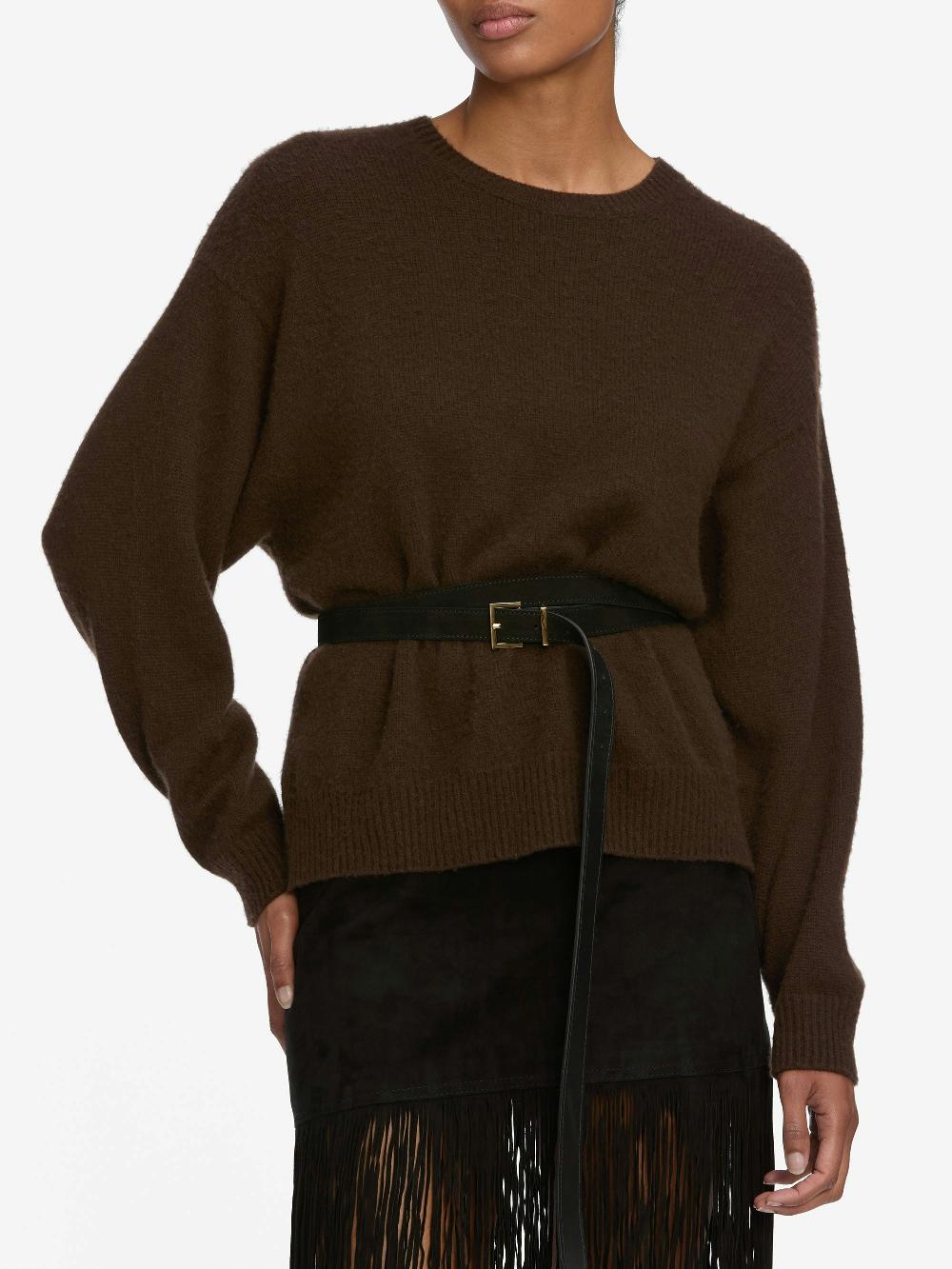 Frame The Cashmere Brushed Sweater In Coffee
