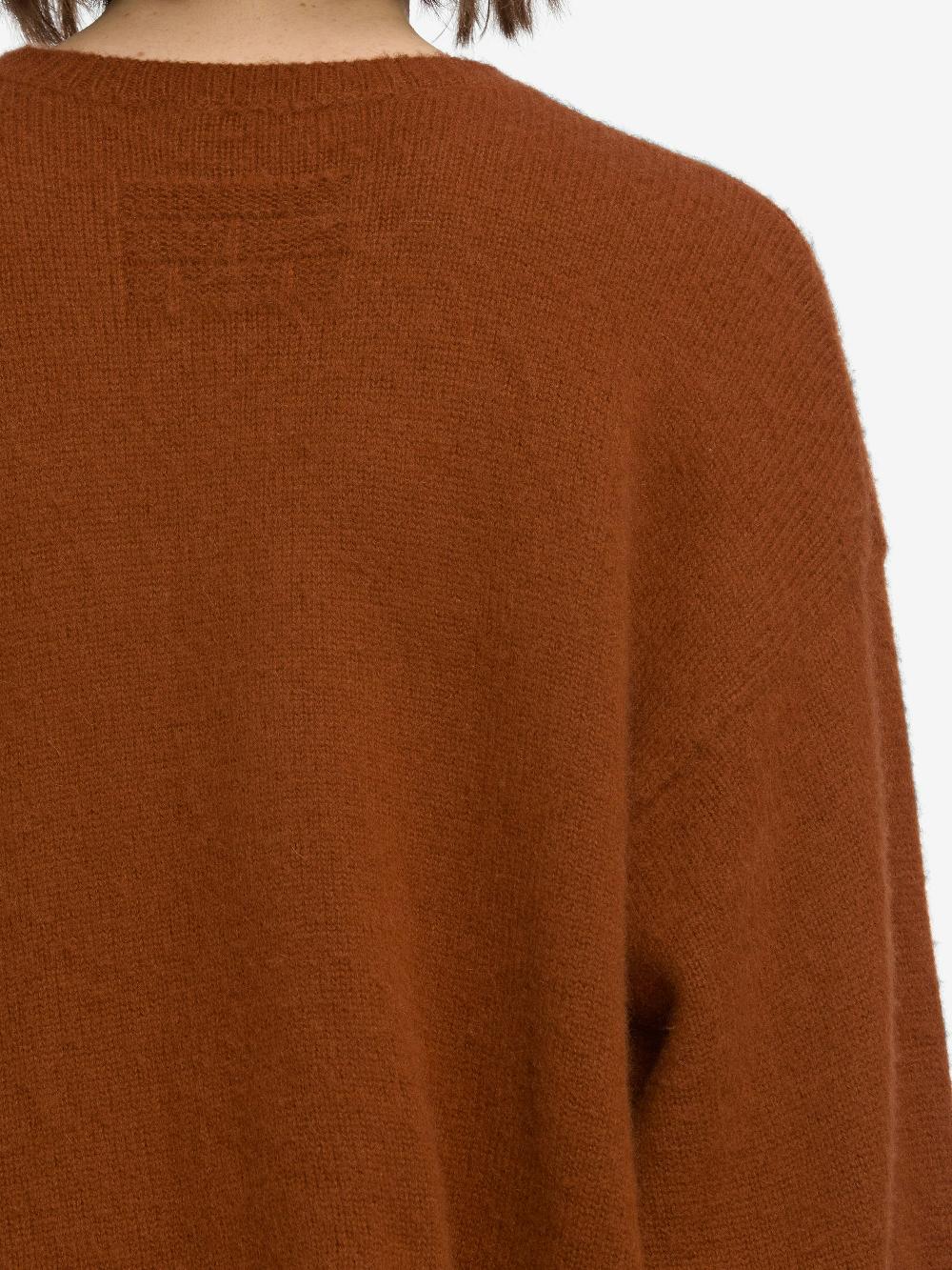 Frame The Cashmere Brushed Sweater In Rust
