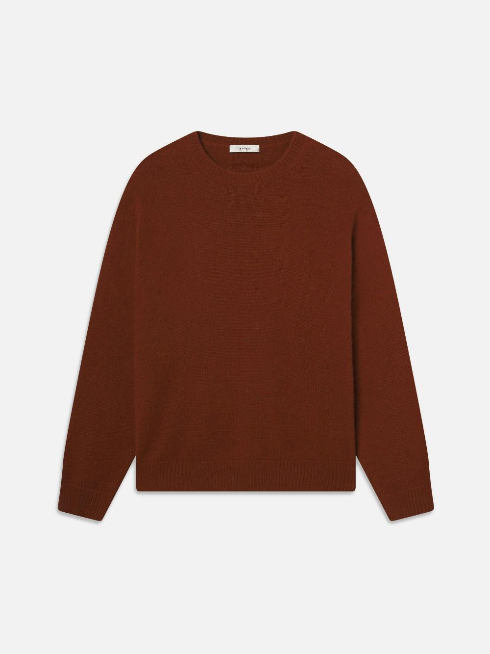 frame The Cashmere Brushed Sweater in Rust