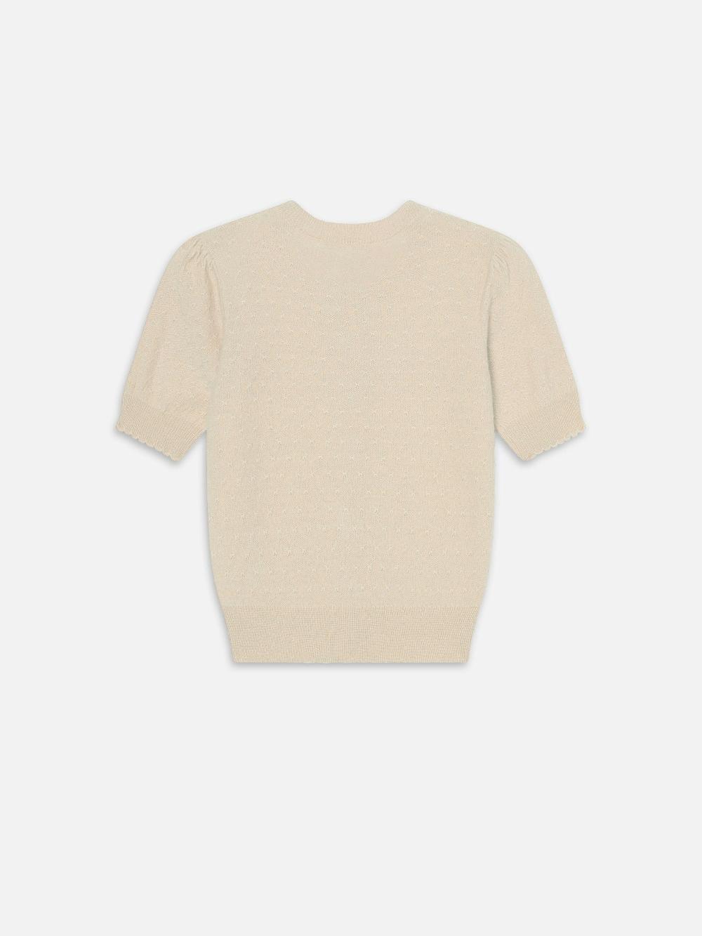 Frame The Cashmere Pointelle Cardi In Cream