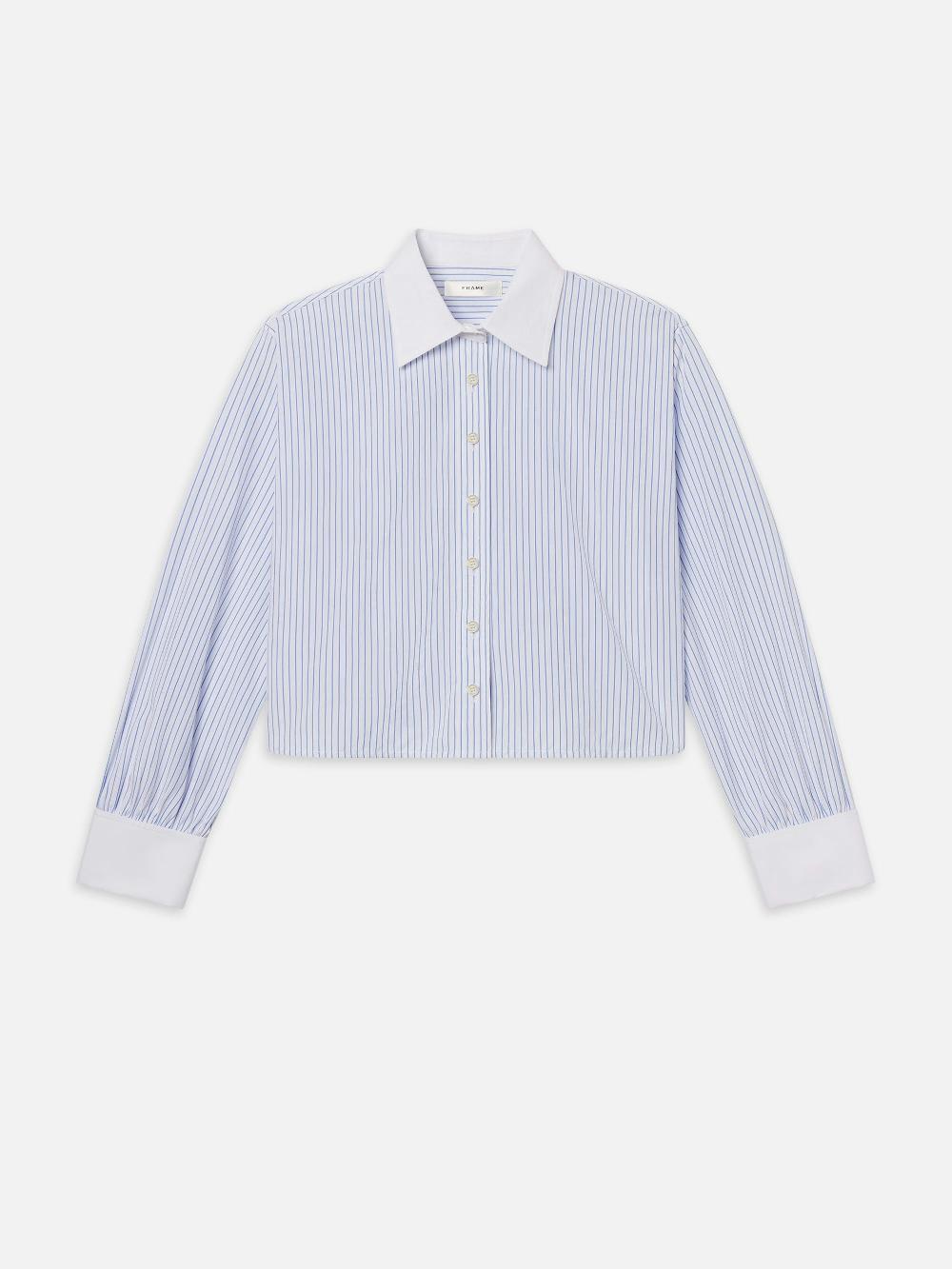 frame The Charles Shirt in Oxford Blue Multi