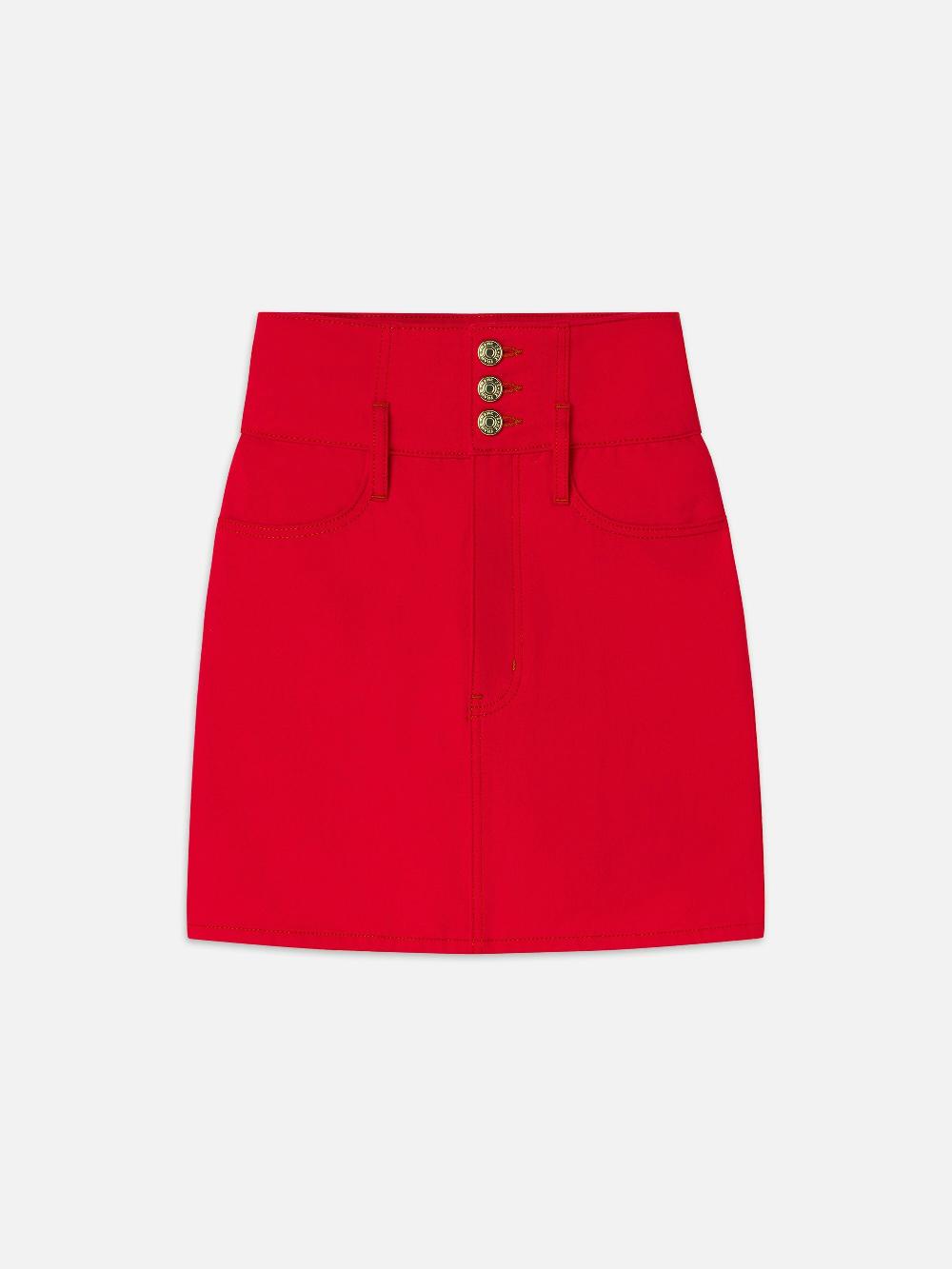 frame The Corset Mini Skirt in Herrera Red