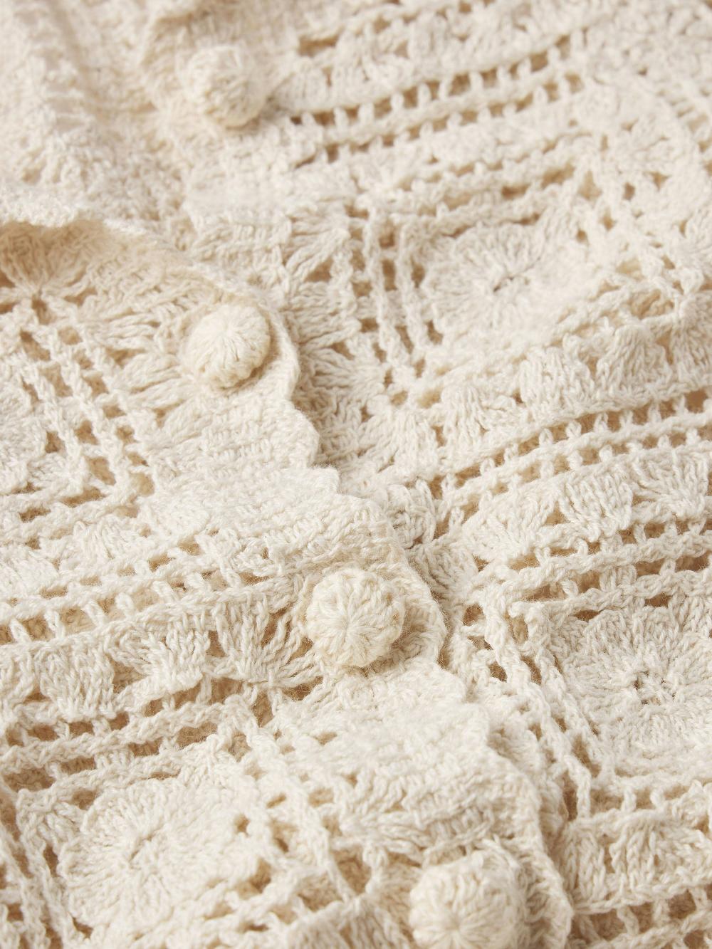 Frame The Crochet Cardi In Cream
