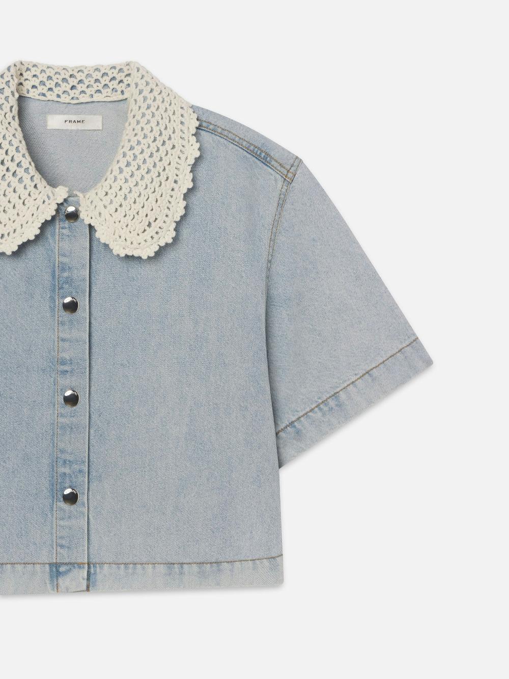 Frame The Crochet Collar Shirt In Florida