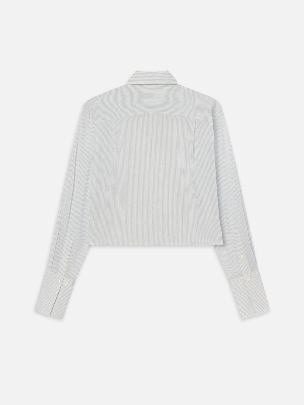 Frame The Curved Hem Shirt In Light Chambray Multi