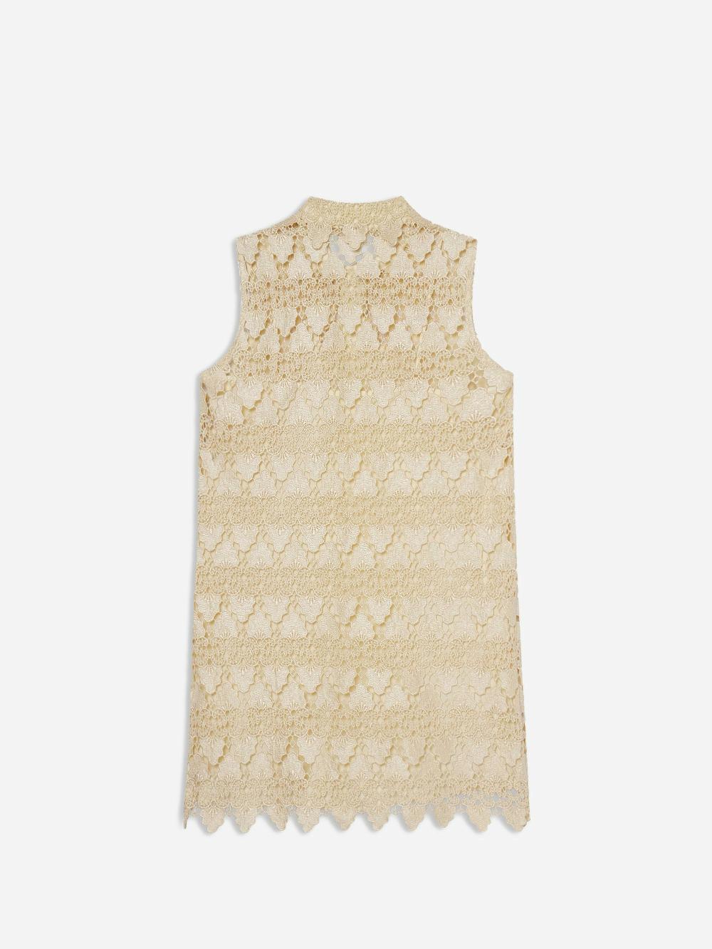 Frame The Deco Lace Dress In Ecru