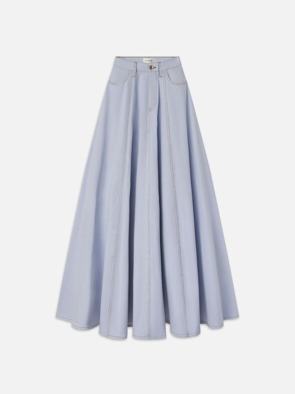 frame The Denim Ball Skirt in Celeste