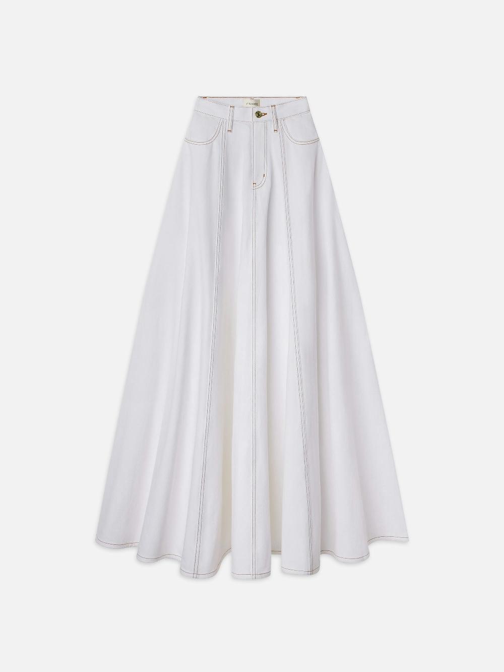 frame The Denim Ball Skirt in White