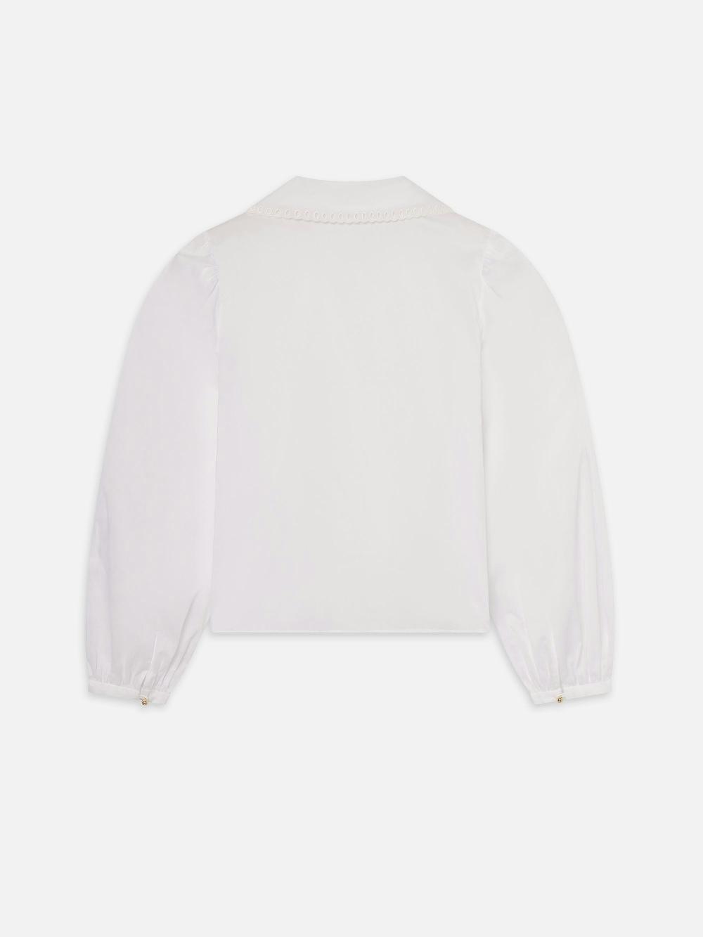 Frame The Eyelet Sailor Blouse In White