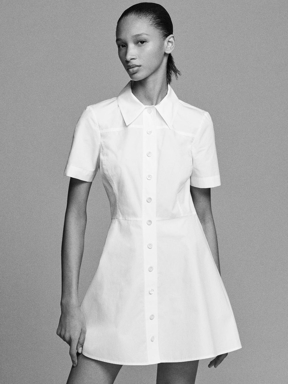 Frame The Flare Mini Dress In White