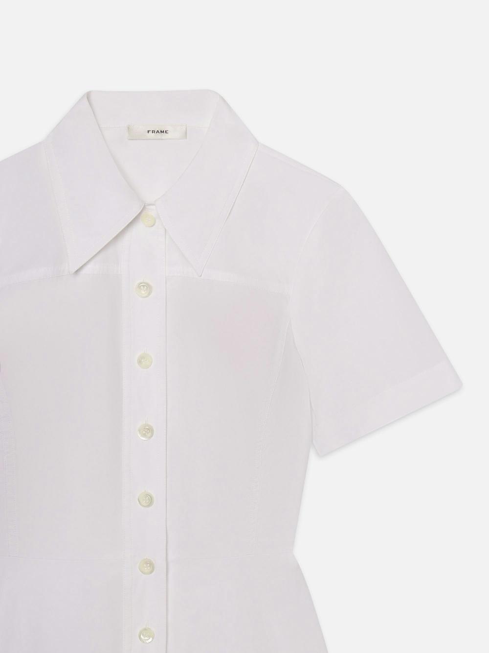 Frame The Flare Mini Dress In White