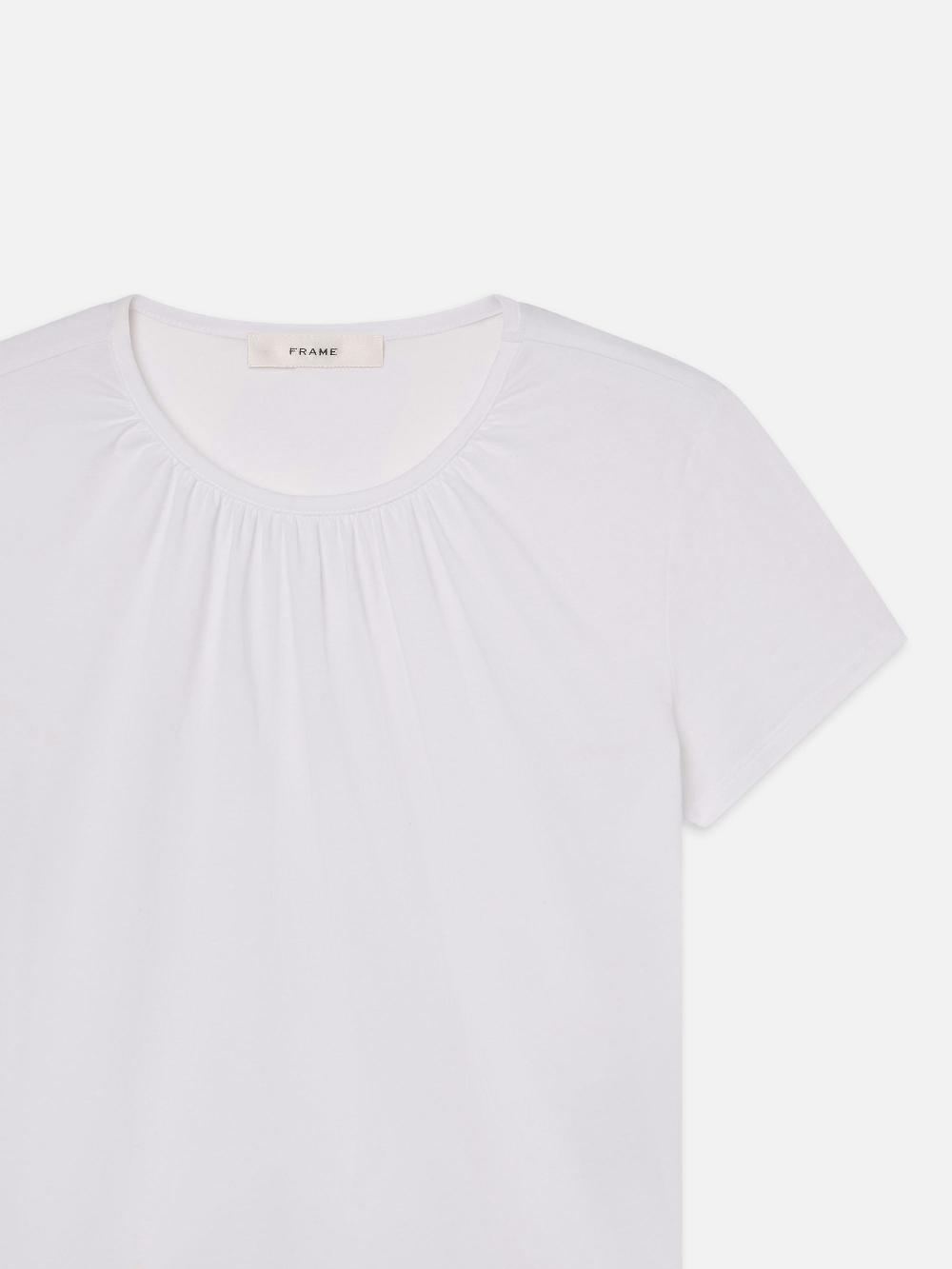 Frame The Gathered Tee In White