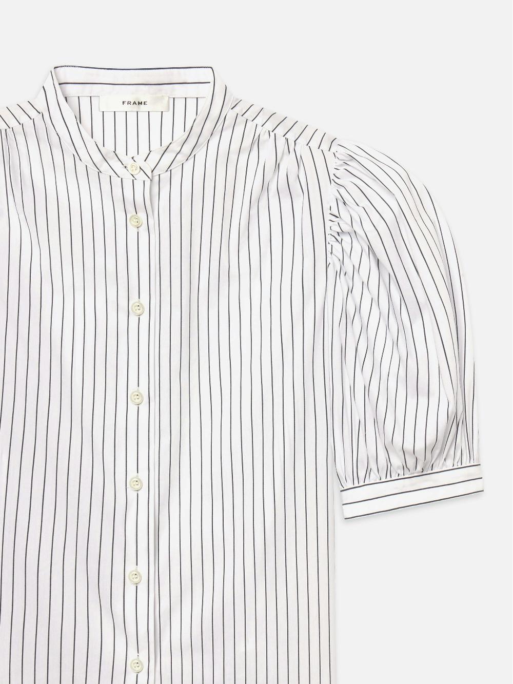 Frame The Gathered Top In Navy Multi