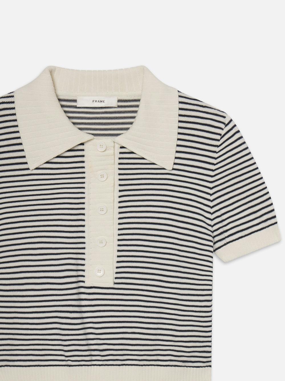 Frame The Graduate Polo In Navy Multi