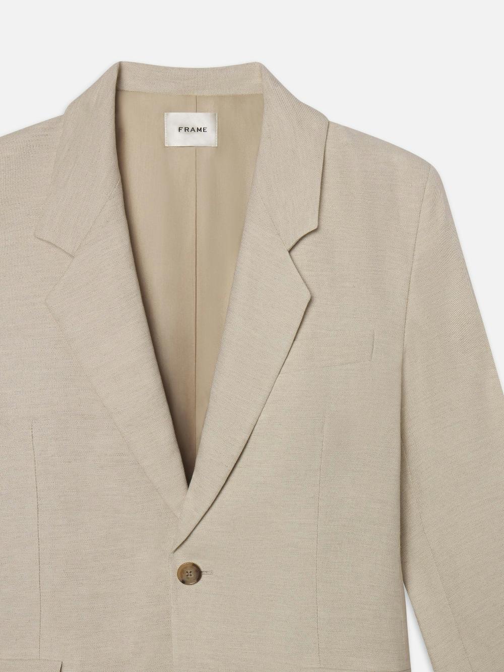 Frame The Grandfather Blazer In Flax