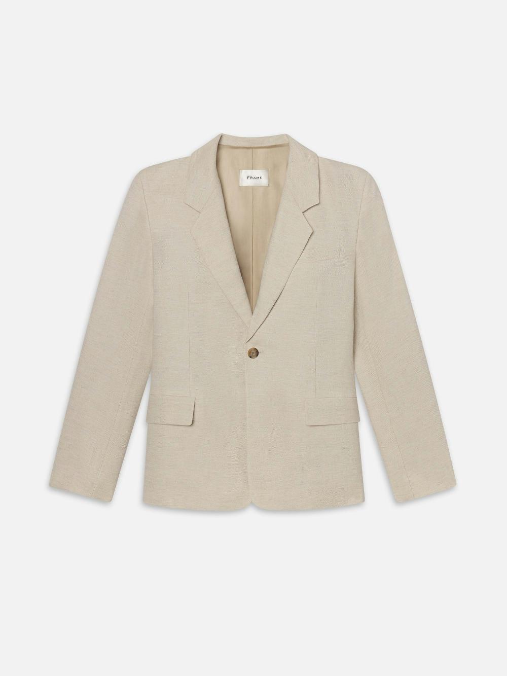 frame The Grandfather Blazer in Flax