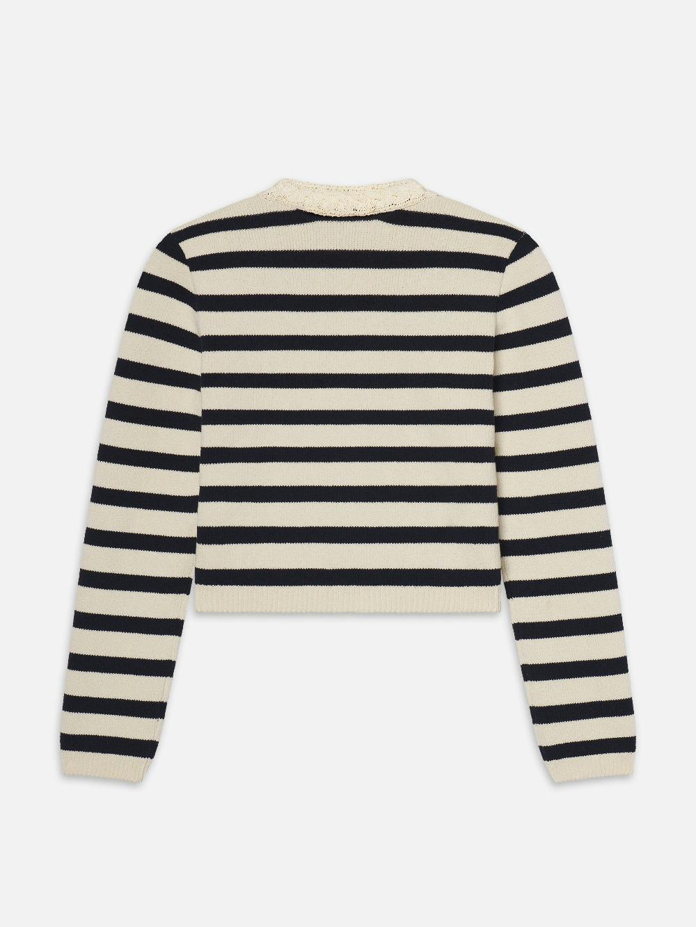 Frame The Harbor Cardigan In Navy Multi