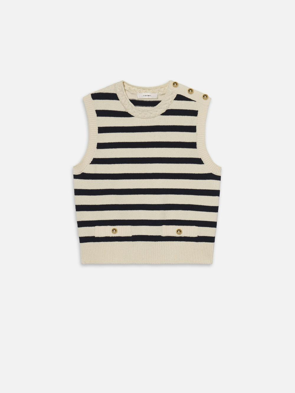 frame The Harbor Vest in Navy Multi