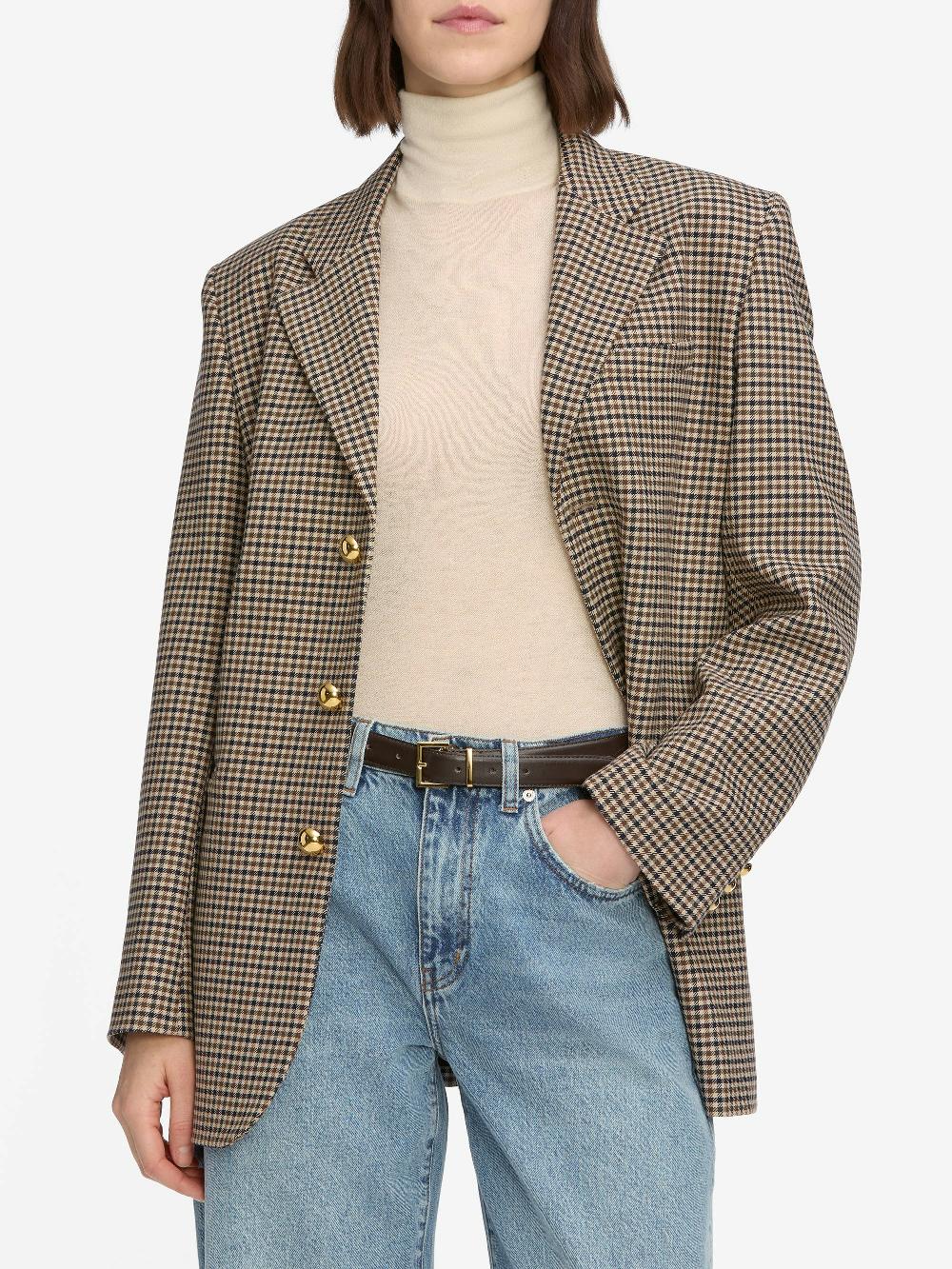 Frame The Houndstooth Blazer In Navy Multi