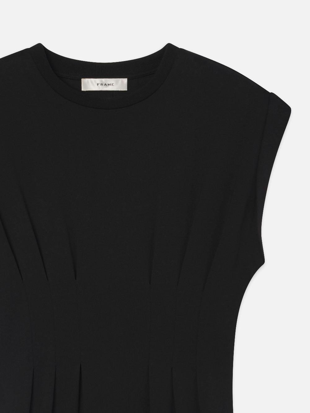 Frame The Jersey Nipped Dress In Black