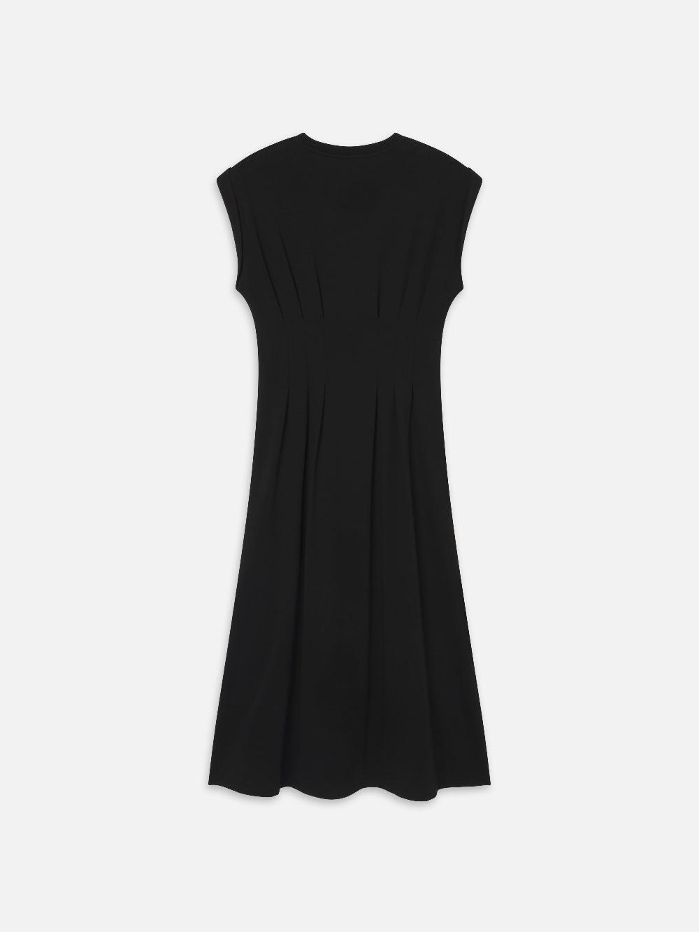 Frame The Jersey Nipped Dress In Black