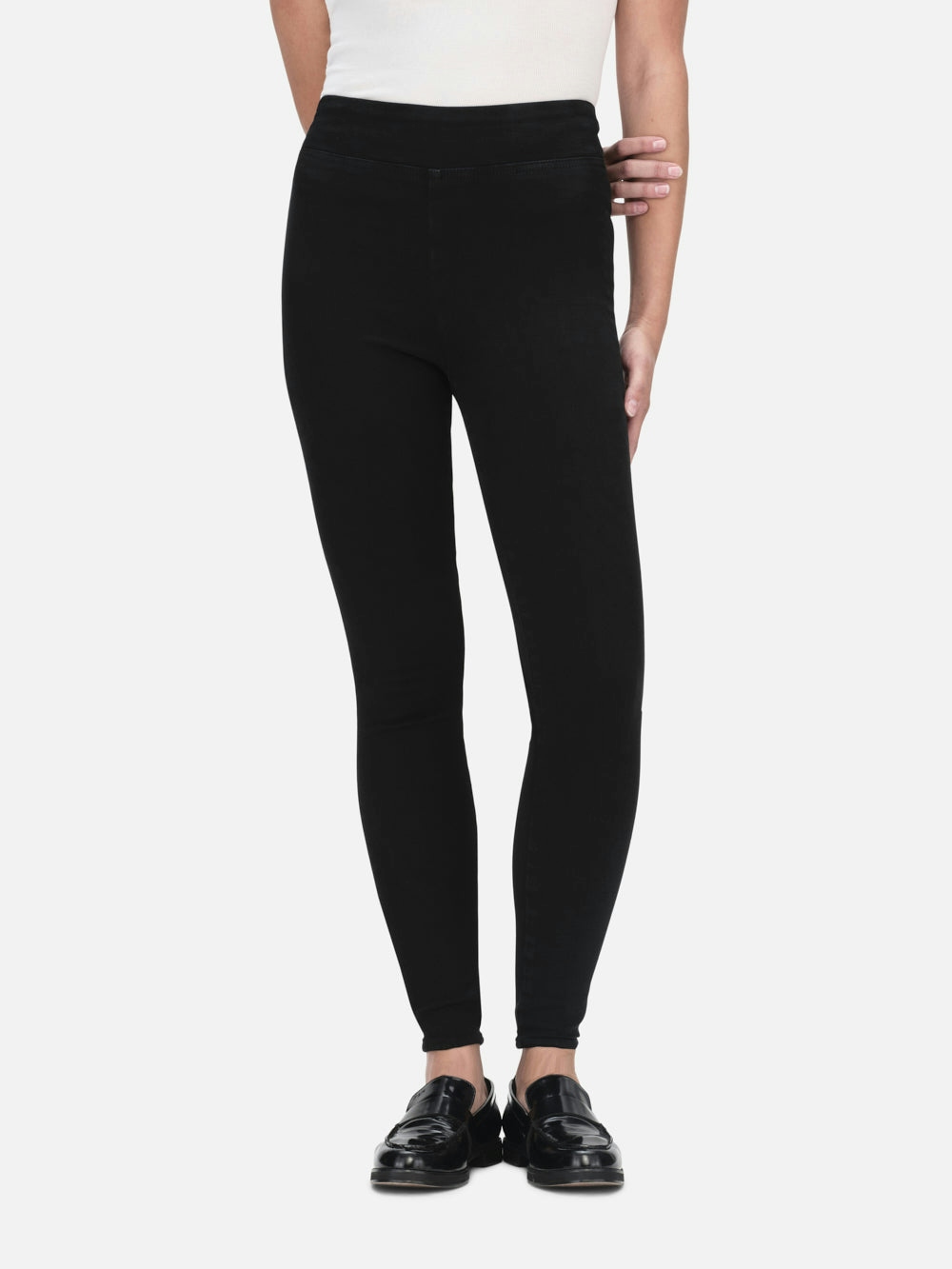 Frame The Jetset Skinny Crop In Sheen Noir