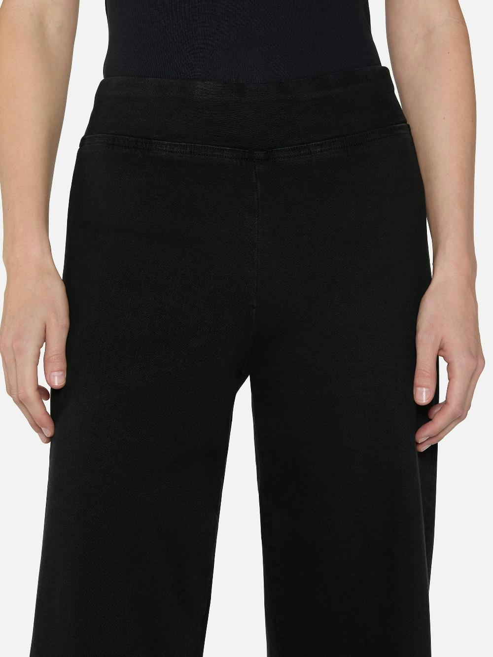 Frame The Jetset Slim Palazzo In Sheen Noir