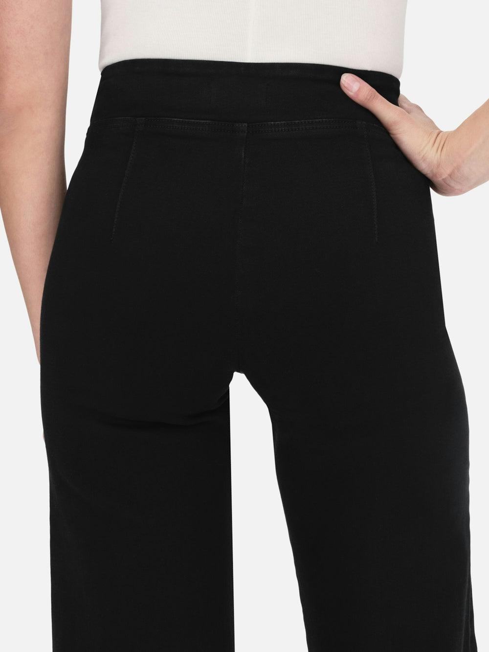 Frame The Jetset Wide Leg In Sheen Noir