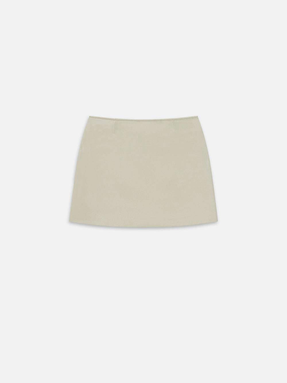 Frame The Leather Mini Skirt In Soft Mint