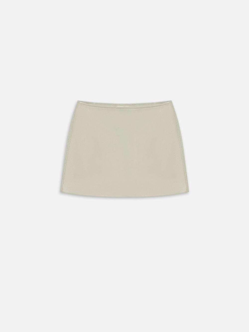 frame The Leather Mini Skirt in Soft Mint