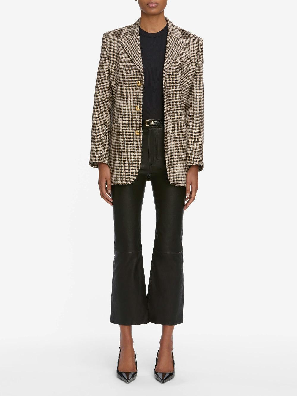 Frame The Leather Reboot Crop In Black