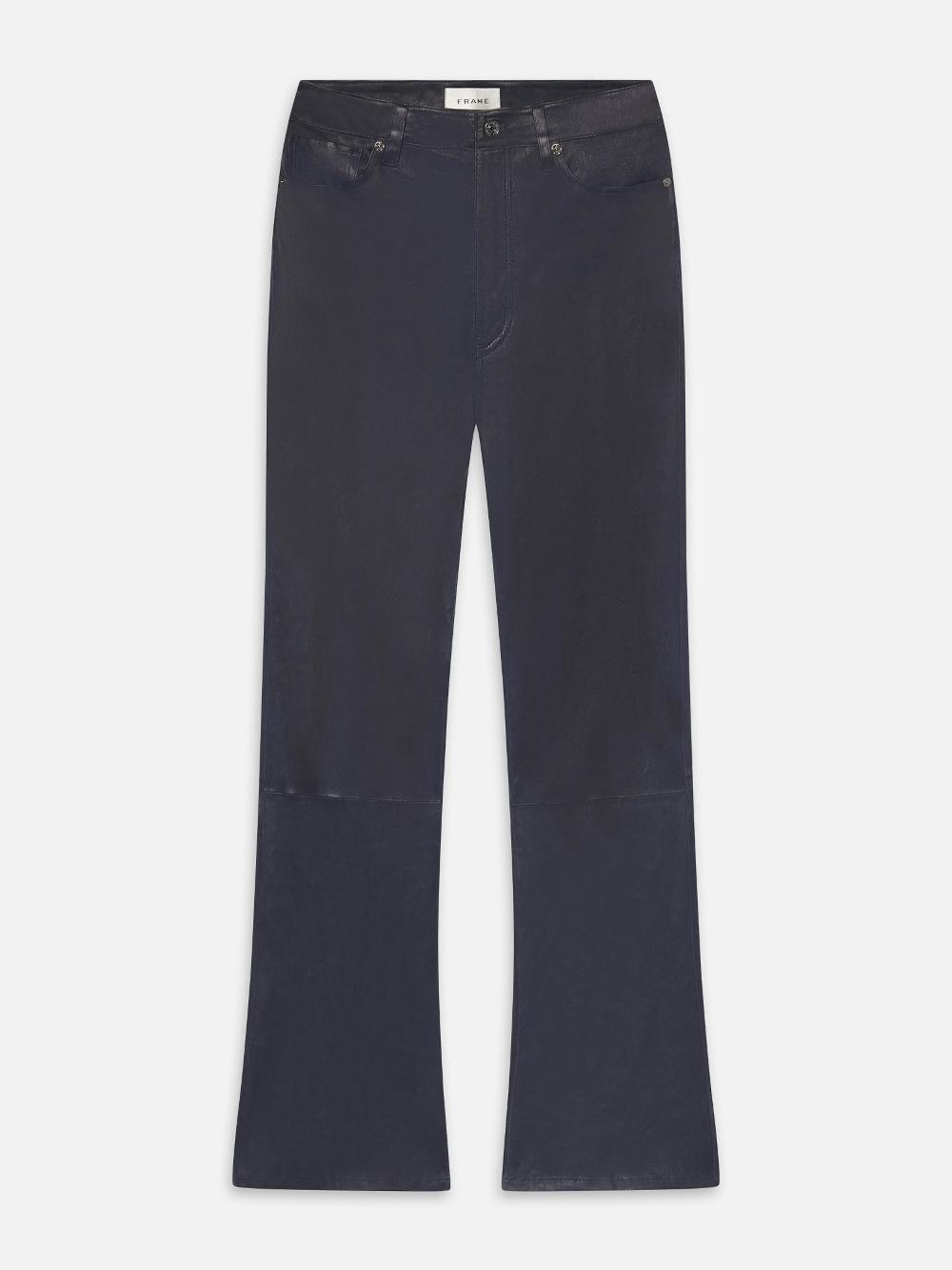 frame The Leather Reboot Crop in Dark Indigo