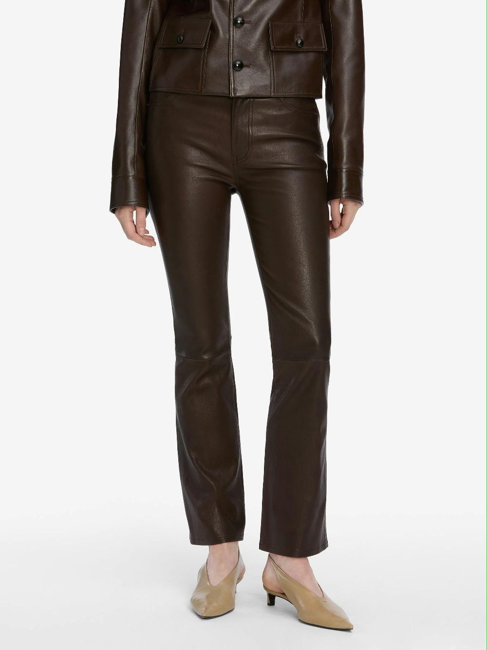 Frame The Leather Reboot Crop In Truffle