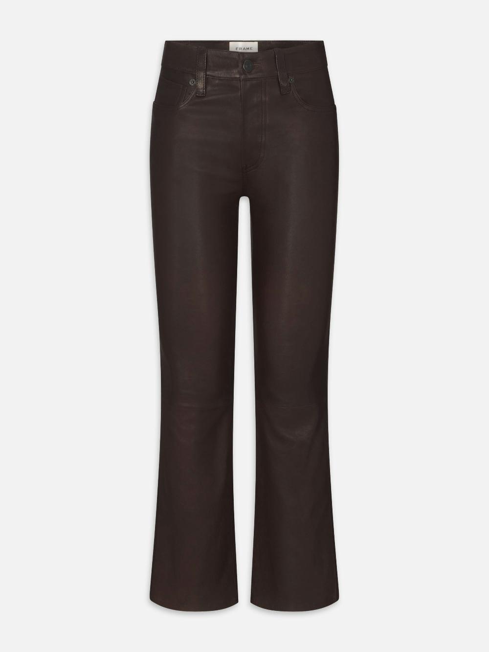 frame The Leather Reboot Crop in Truffle