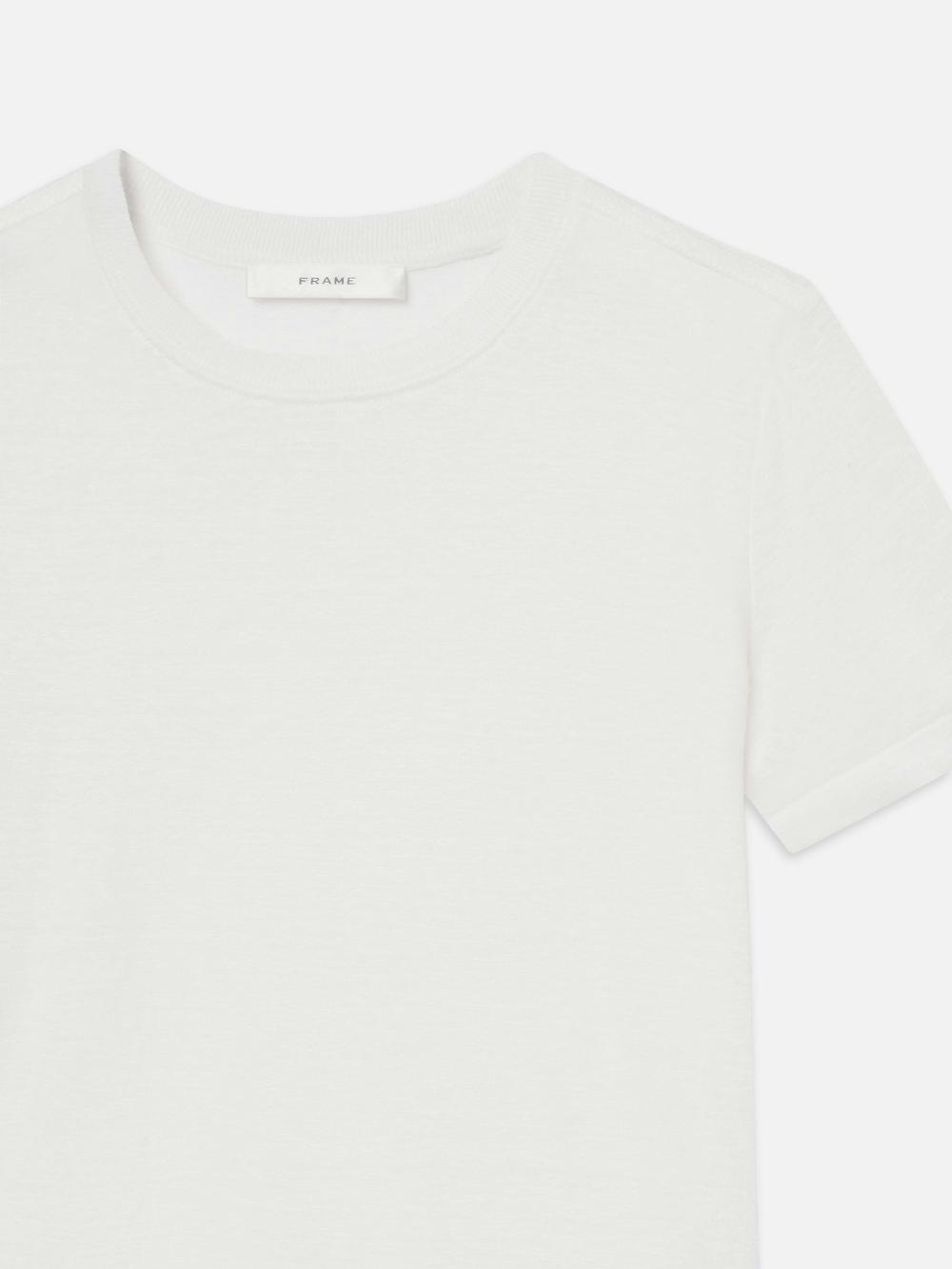 Frame The Linen Baby Tee In White