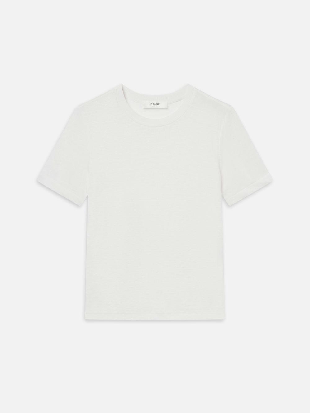 frame The Linen Baby Tee in White