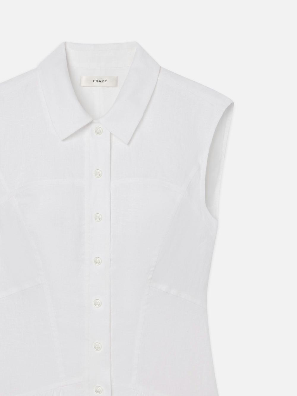 Frame The Linen Day Dress In White